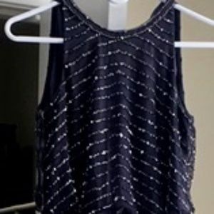 Adrianna Papell - Art Deco Beaded Blouson Dress with Halter Neckline- Gray, Size